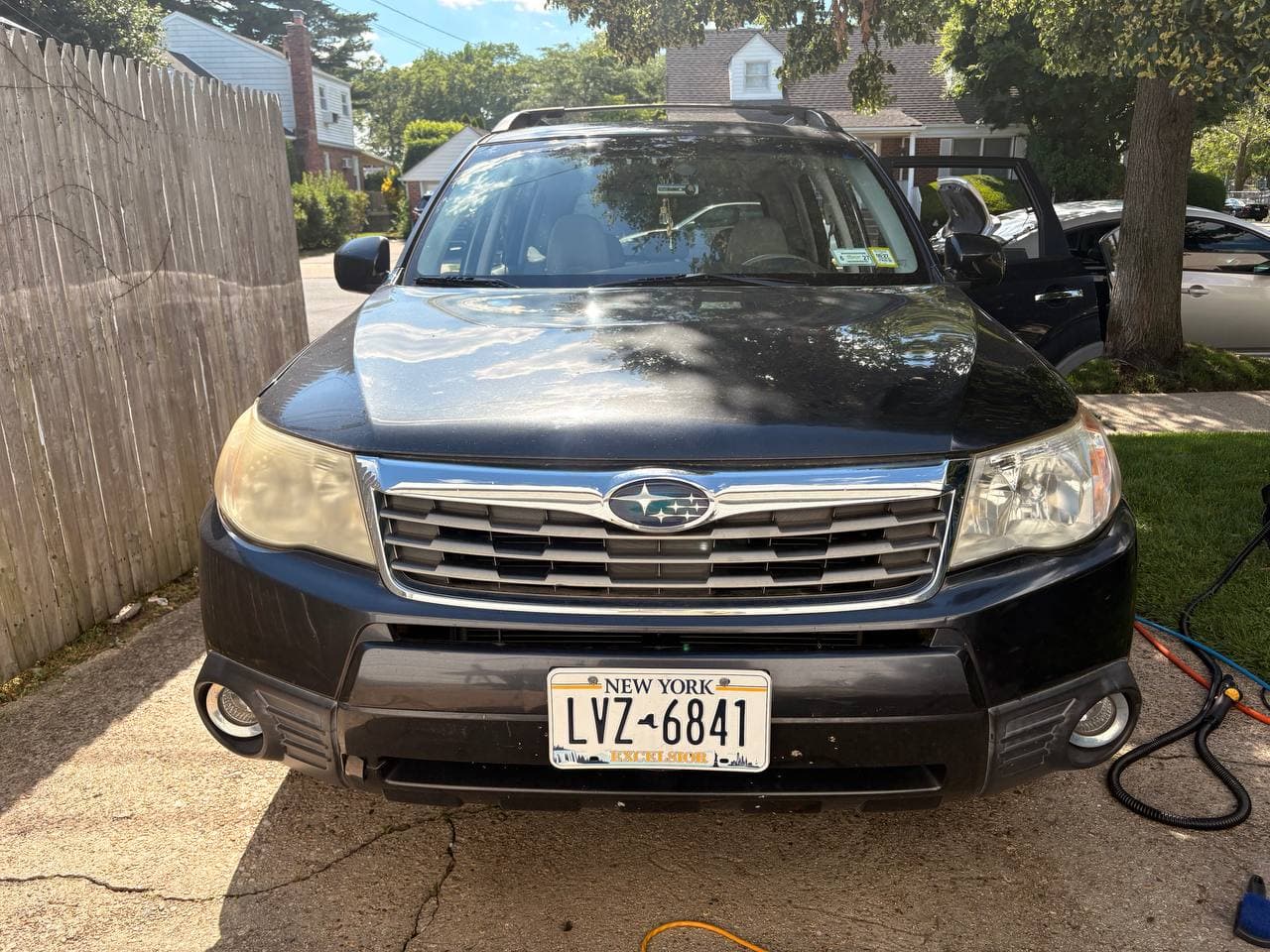 Subaru headlight restoration before and after in Franklin Square
